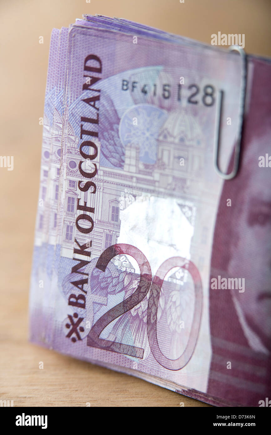 Scottish paper Currency. Stock Photo