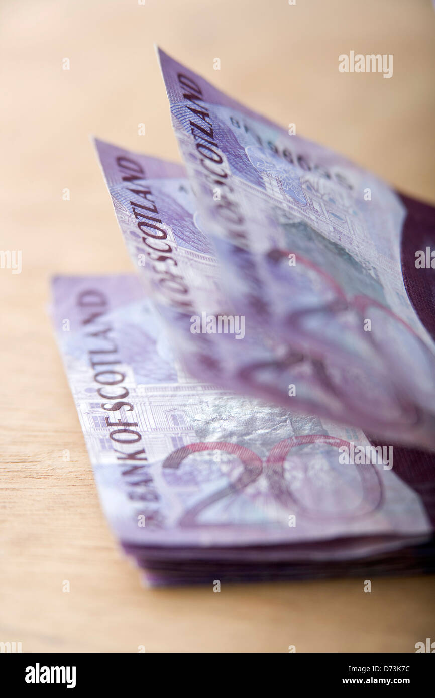 Scottish paper Currency. Stock Photo