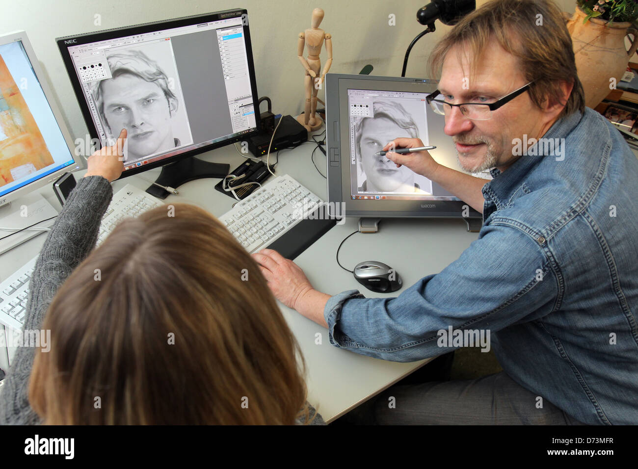 Kiel, Germany, A computer program for the sketch artist LKA Schleswig-Holstein Stock Photo