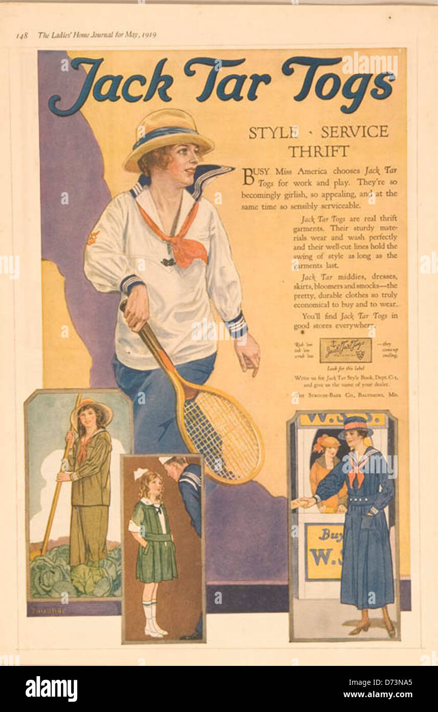 Advertisement for Jack Tar Togs Stock Photo Alamy