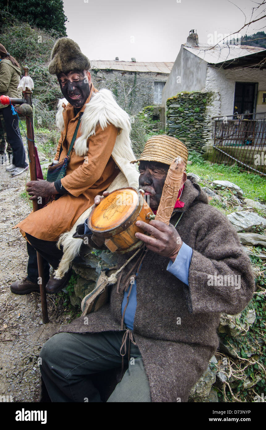 Pagan, rights of spring, festival held in the village of Nedousa, in the Taygetos mountains, Messinia, Peloponnese, Greece Stock Photo