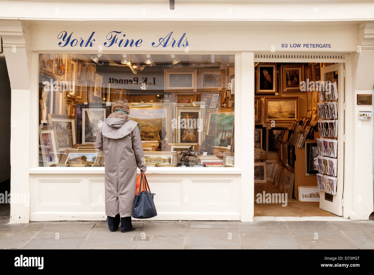 York Fine Arts shop store gallery, Low Petergate York UK Stock Photo