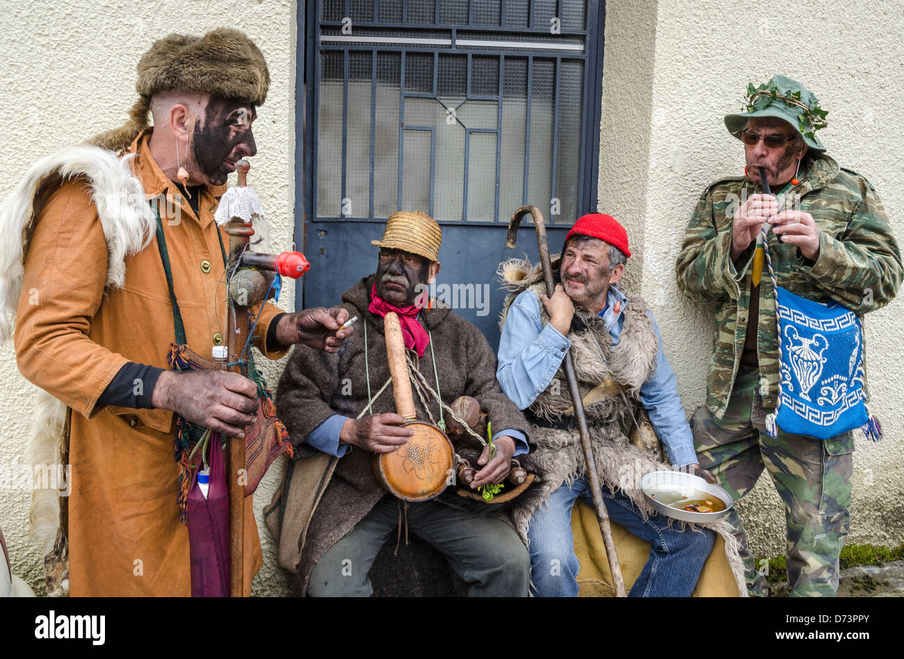 Pagan, rights of spring, festival held in the village of Nedousa, in the Taygetos mountains, Messinia, Peloponnese, Greece Stock Photo