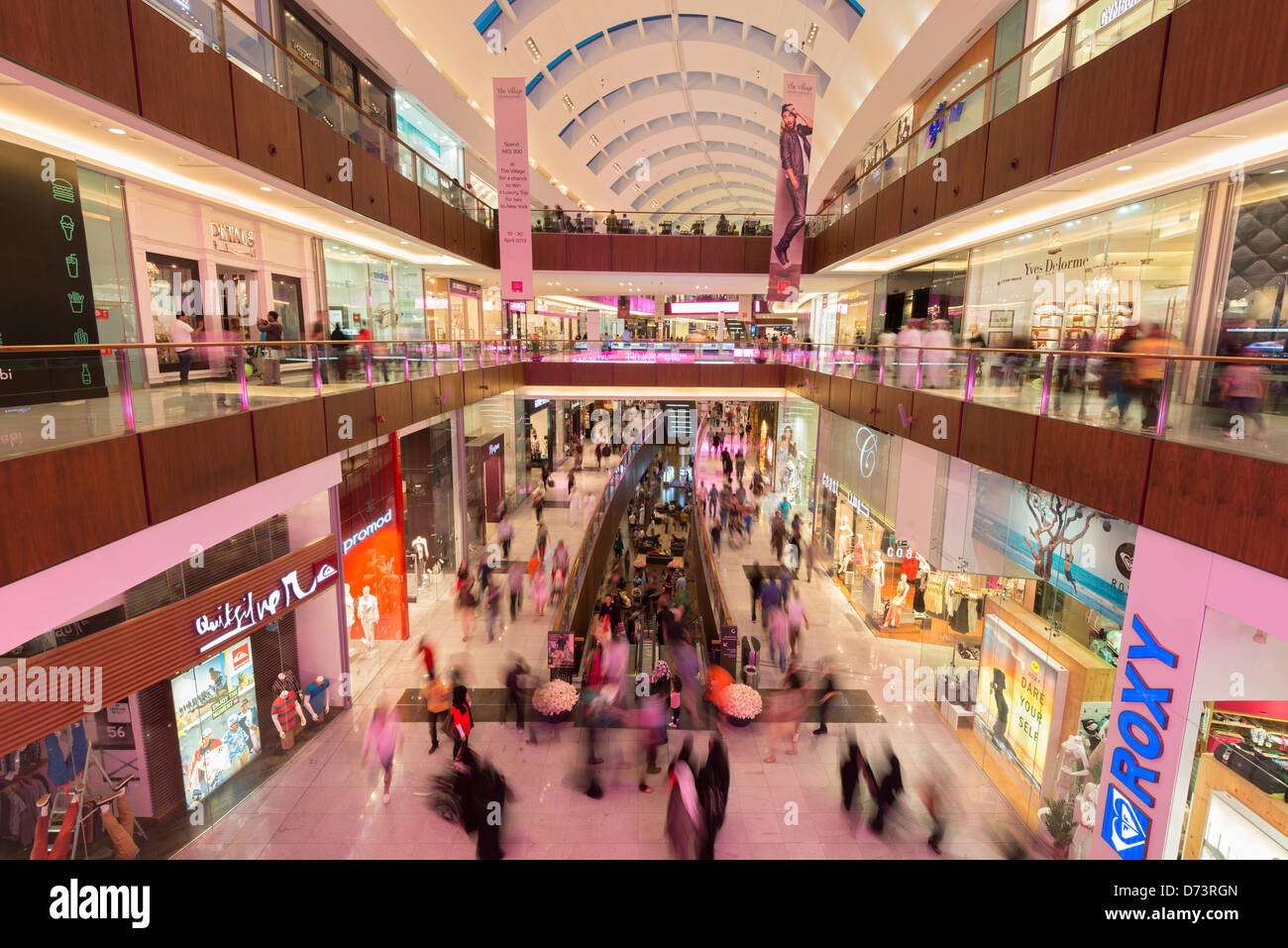 interior of busy Dubai Mall in United Arab Emirates UAE Stock Photo