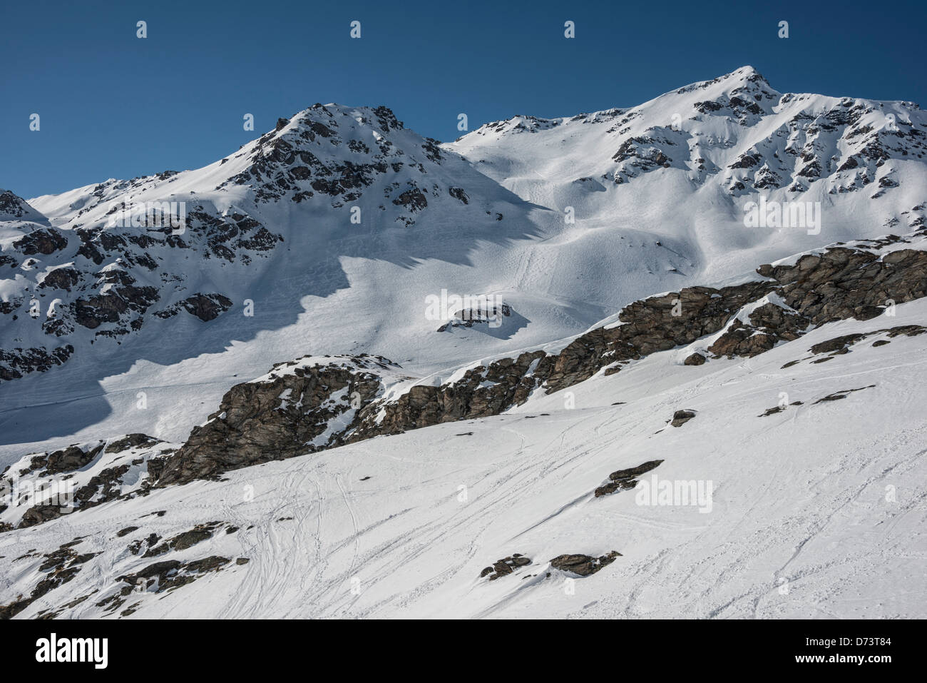 sunny days in Alps, France Stock Photo