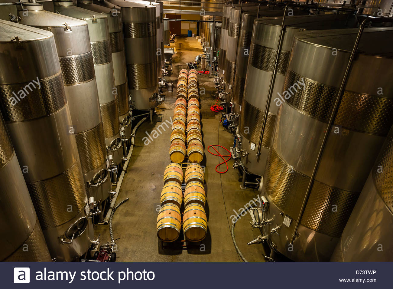 Stainless steel fermentation tanks, Herzog Wine Cellars (a kosher Stock