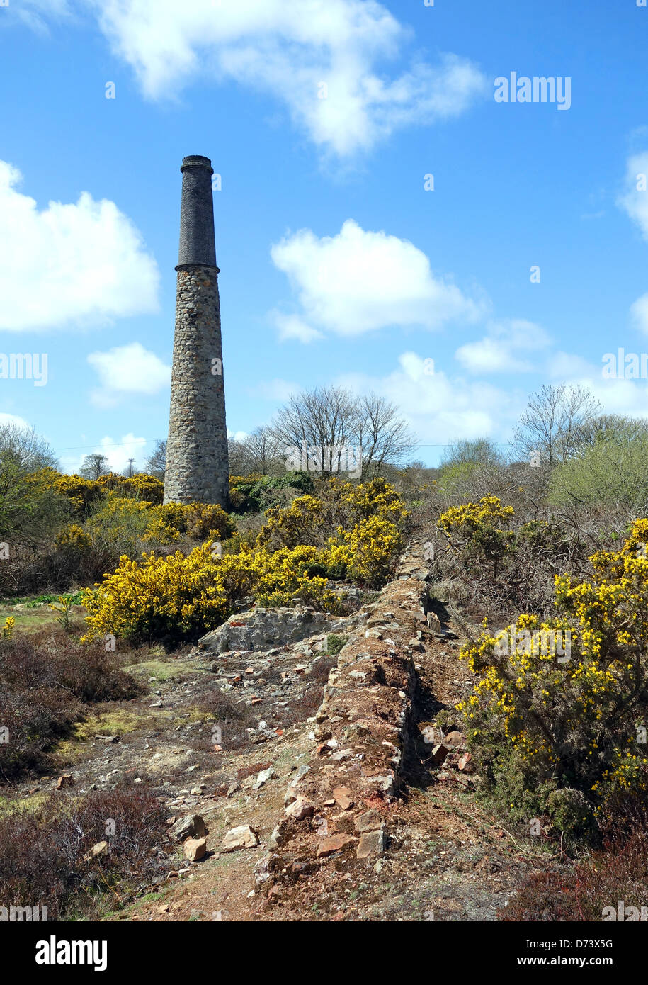 Tin MIning wasteland near the village of Chacewater in Cornwall, UK Stock Photo