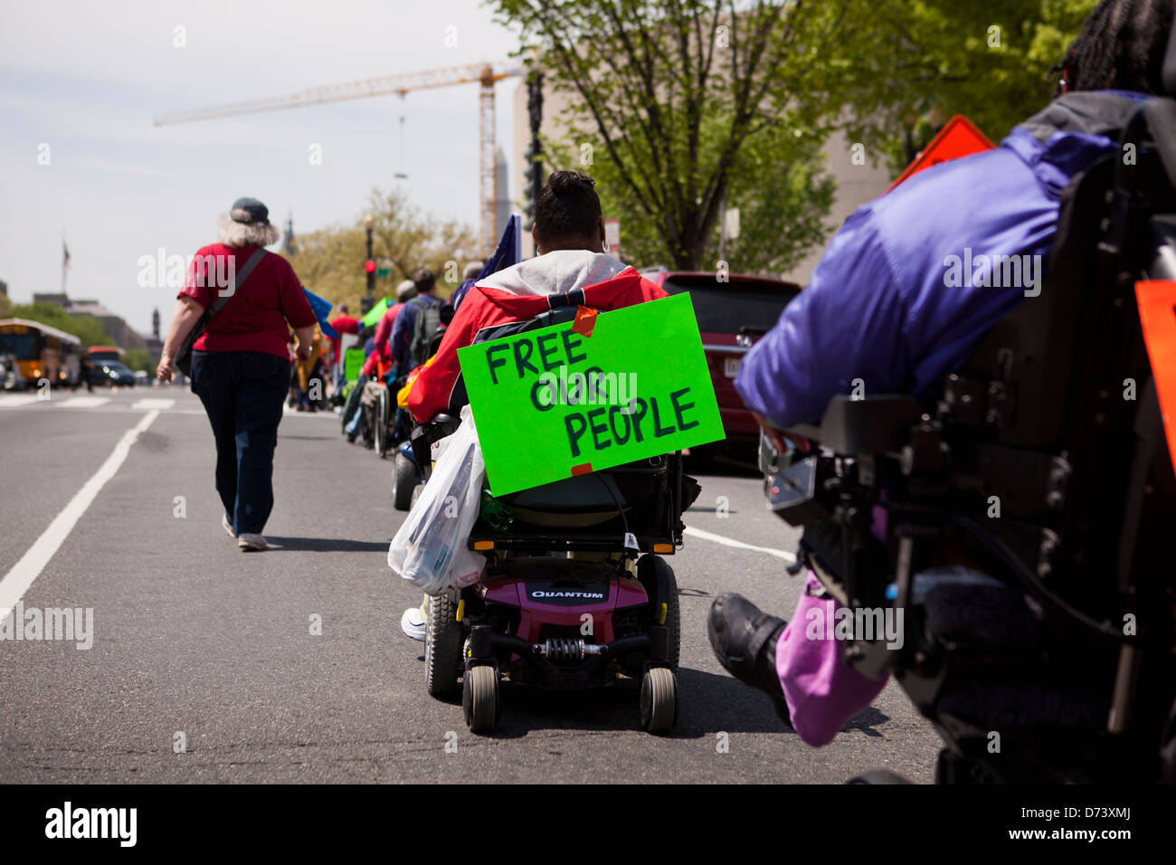 Disability rights group, ADAPT, rally against Medicaid in Washington DC Stock Photo