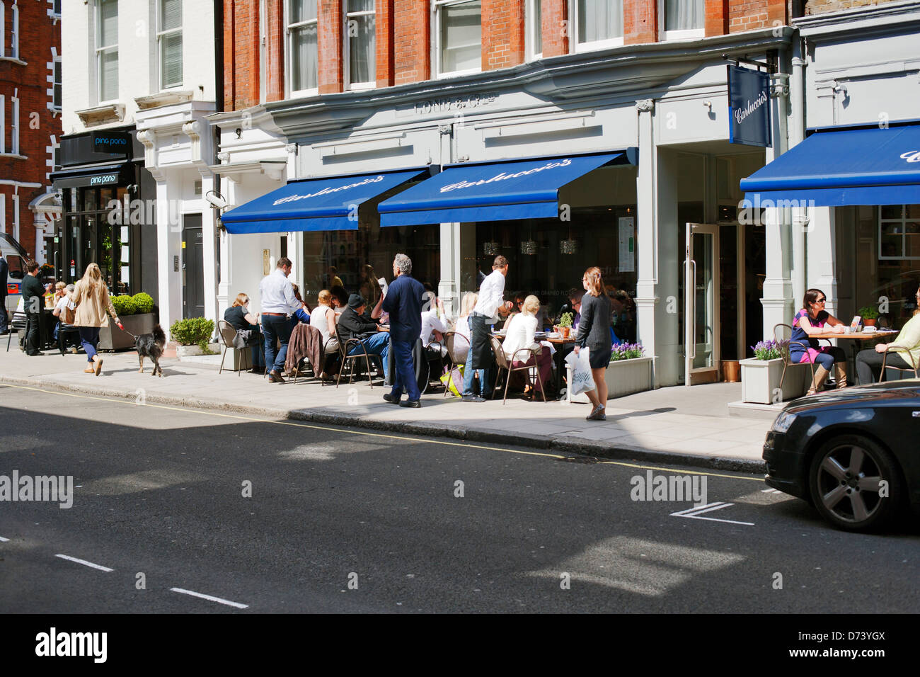 Carluccio's Restaurant in sunshine, Paddington Street, Marylebone, London W1, England, UK, Europe Stock Photo