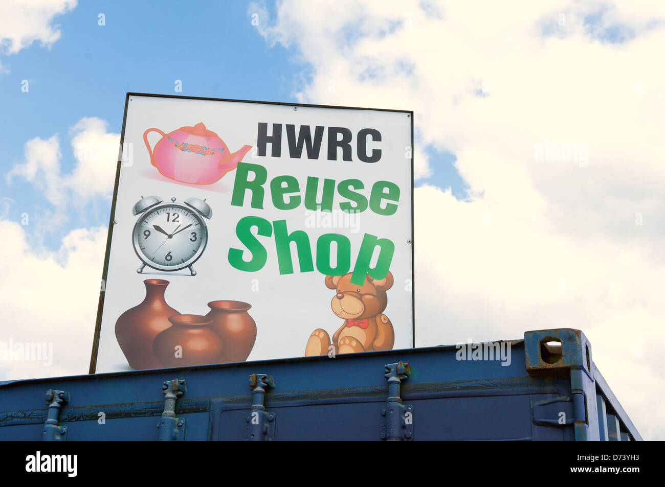 Reuse shop on the household waste recycling centre,Blackpool Stock Photo
