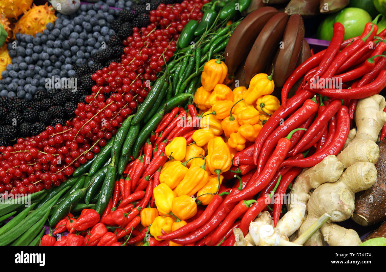 Berlin, Germany, fruits and vegetables at Fruit Logistica Stock Photo
