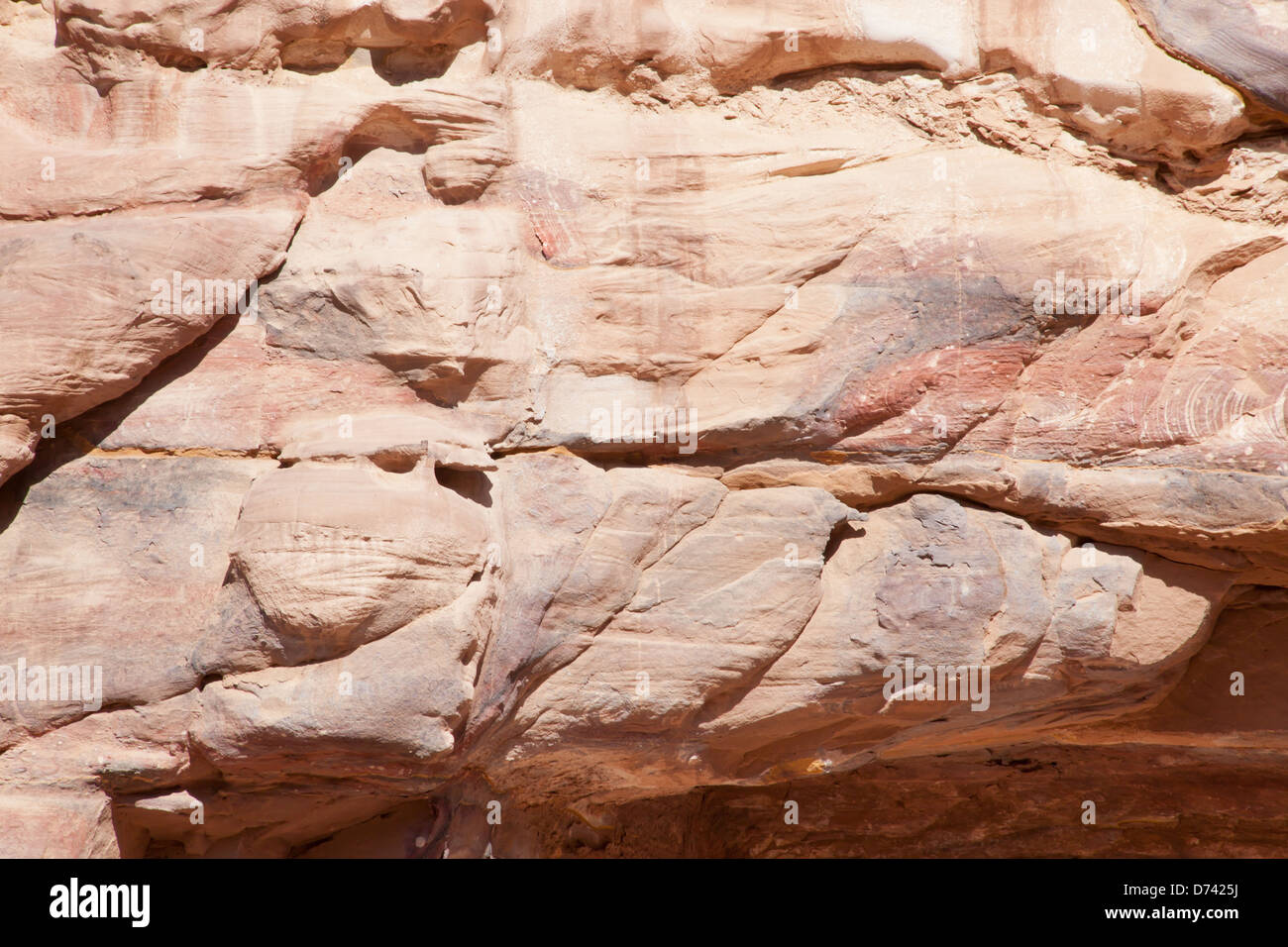 Abstract in pink stone from the first century lost city of Petra, Jordan, for a natural background Stock Photo