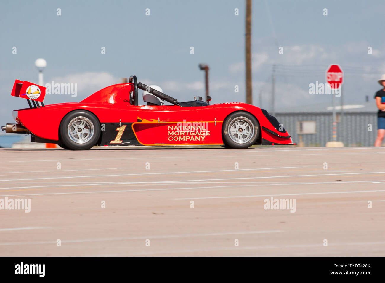 A 2000 Orange Radical ProSport BModified open wheel race car in an