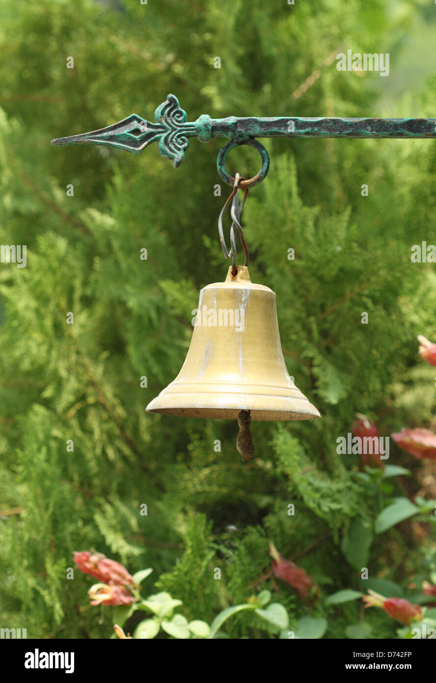 small golden bell in the garden Stock Photo Alamy