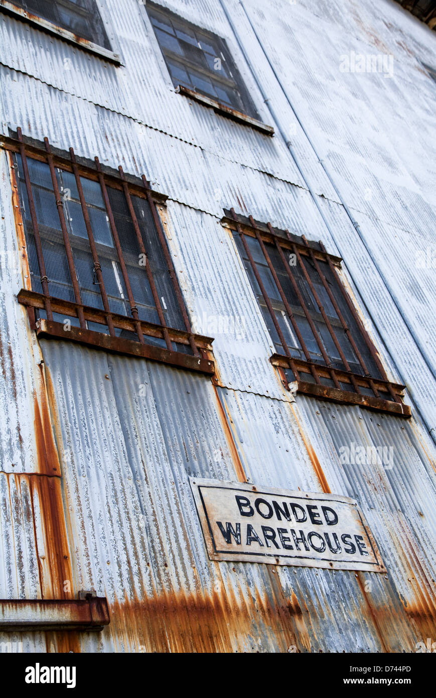 Bonded warehouse for kentucky bourbon barrels Stock Photo