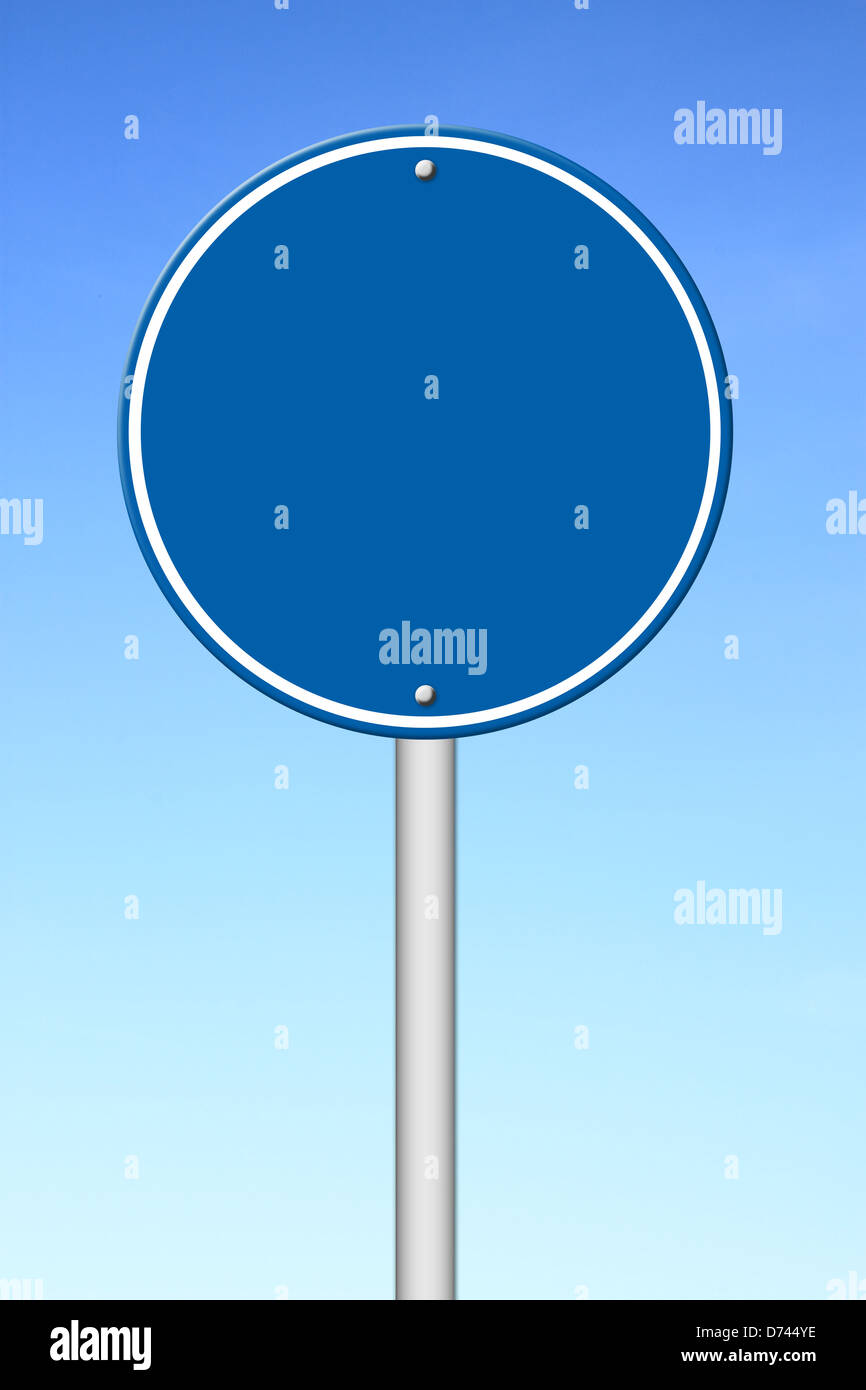 blank circle sign with blue sky Stock Photo Alamy
