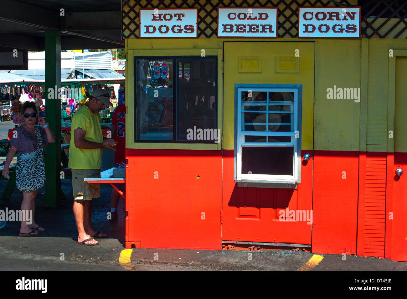 A fast food restaurant at a swap meet market in Davis, California Stock