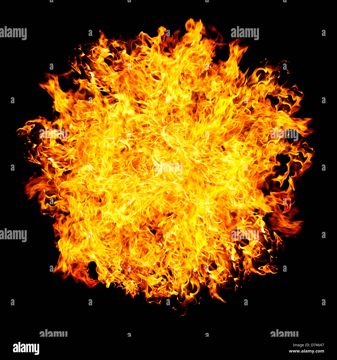 Fireball on a black background Stock Photo - Alamy