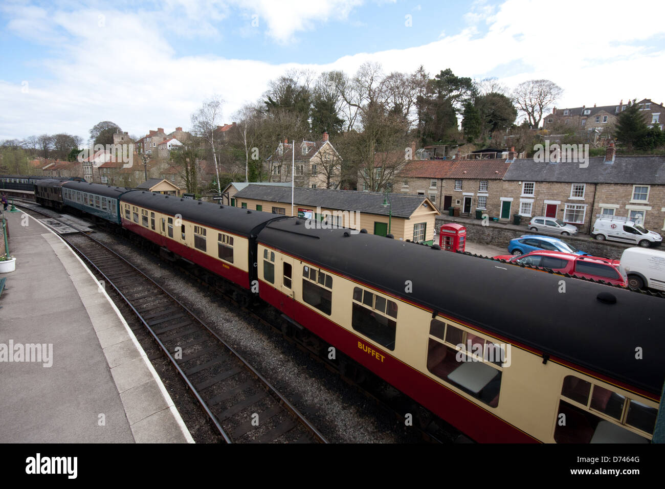 A train at Pickering Station on the North Yorkshire Moors Railway Stock