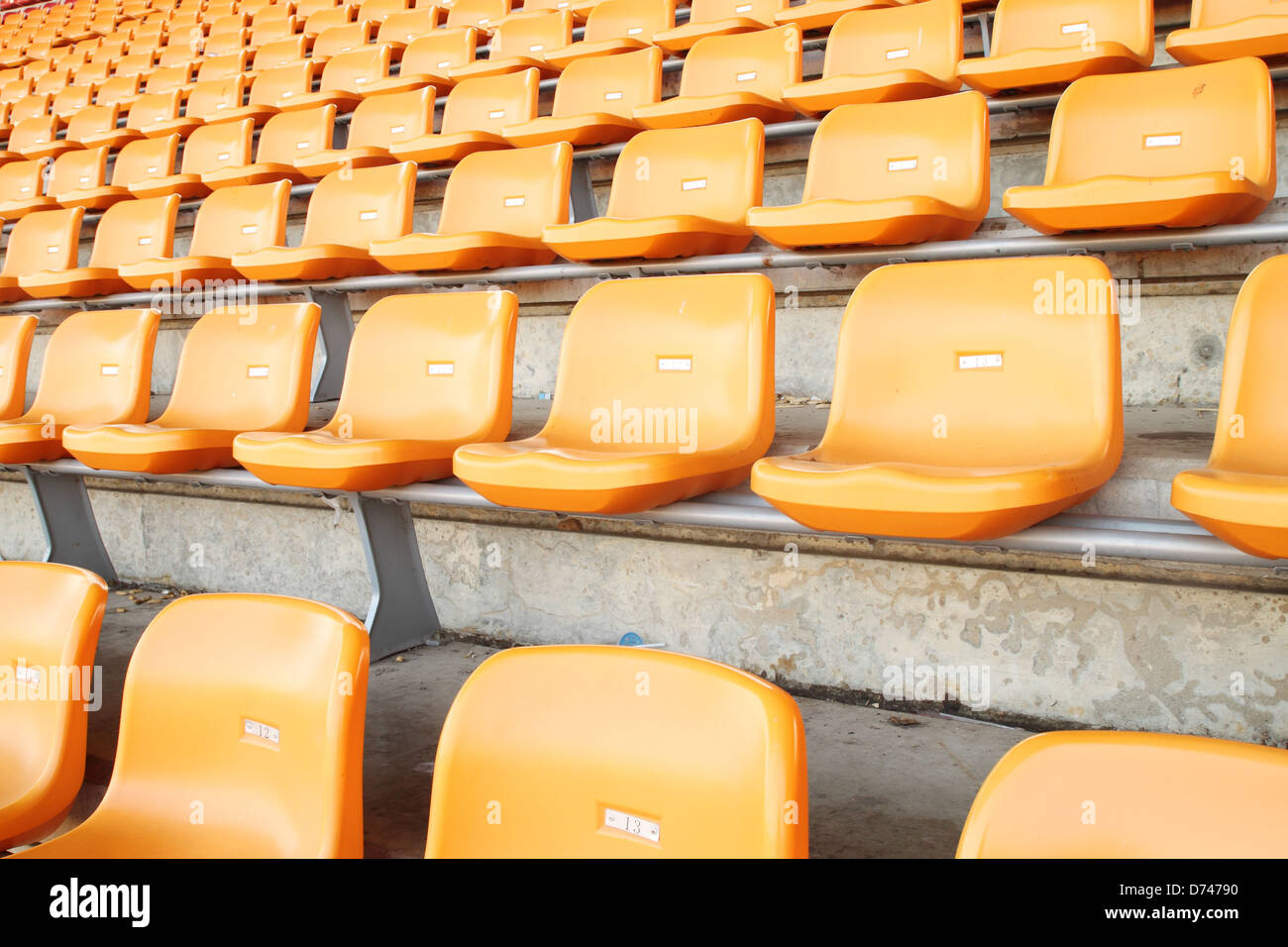 empty seats at the sports stadium Stock Photo