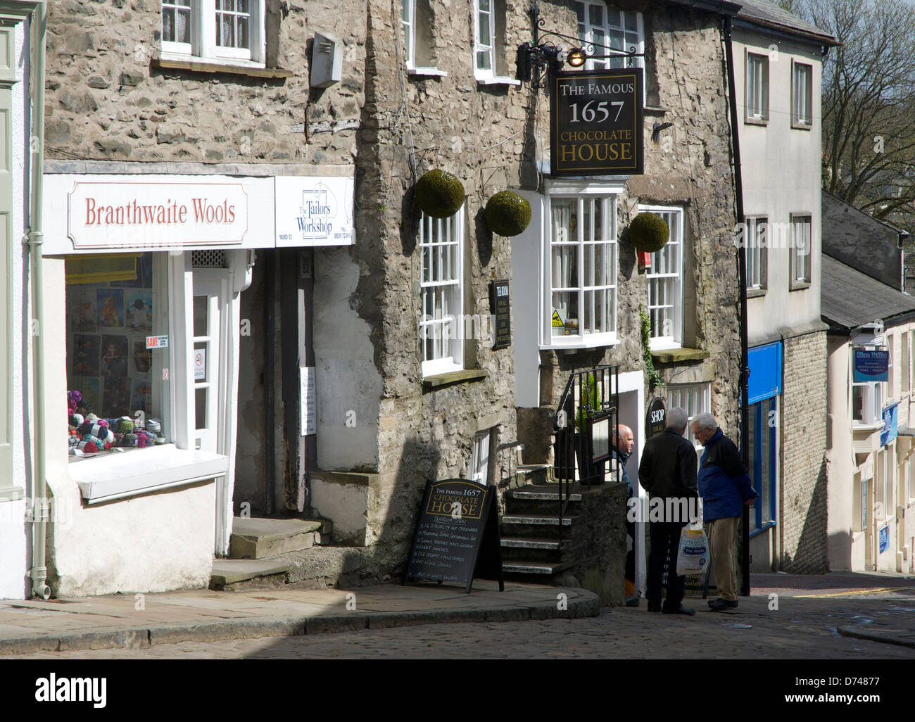 Shops on Branthwaite Brow, Kendal, Cumbria, England UK Stock Photo Alamy
