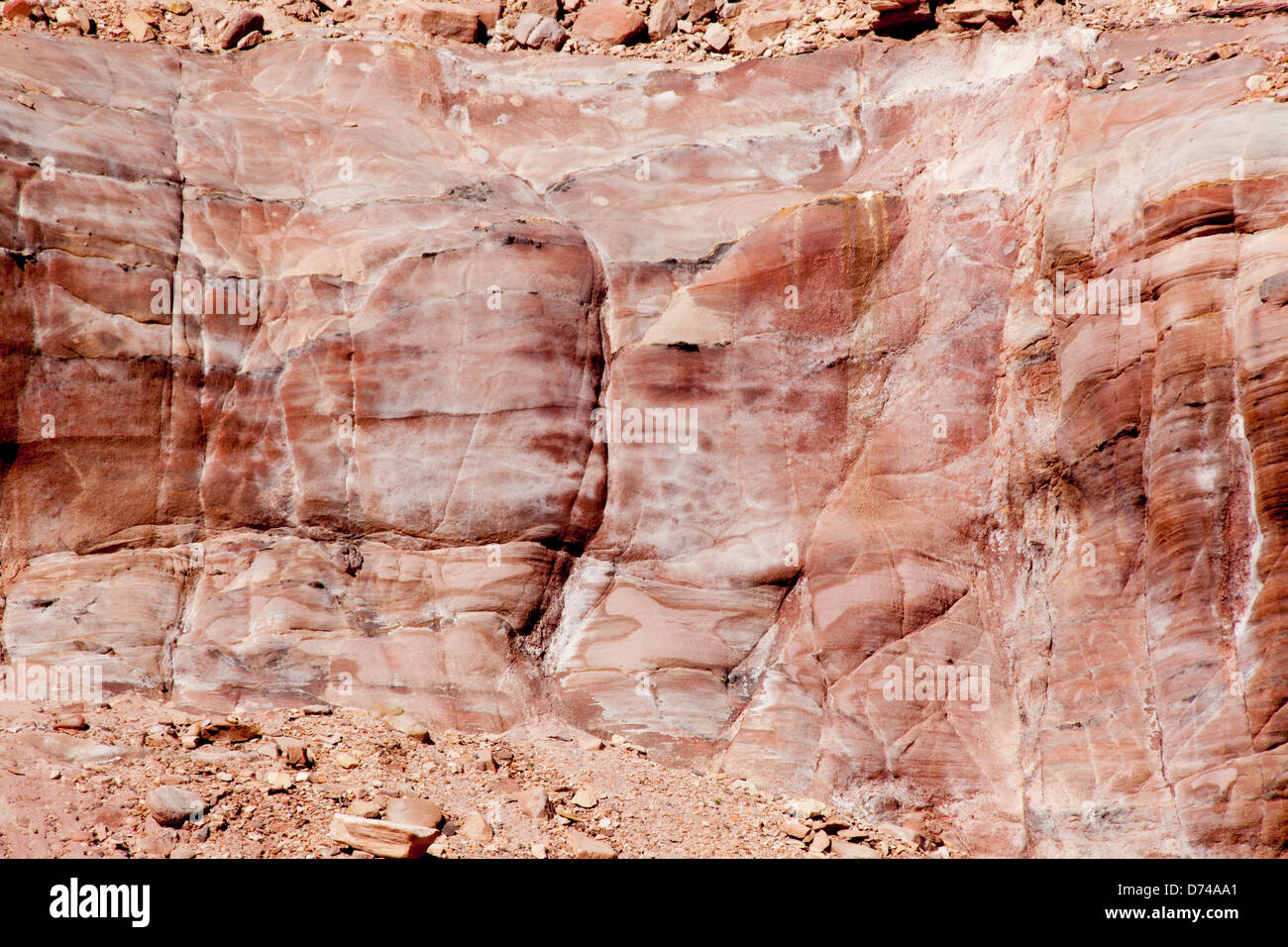 Abstract natural red stone, from Petra, Jordan, for background or where texture is needed Stock Photo