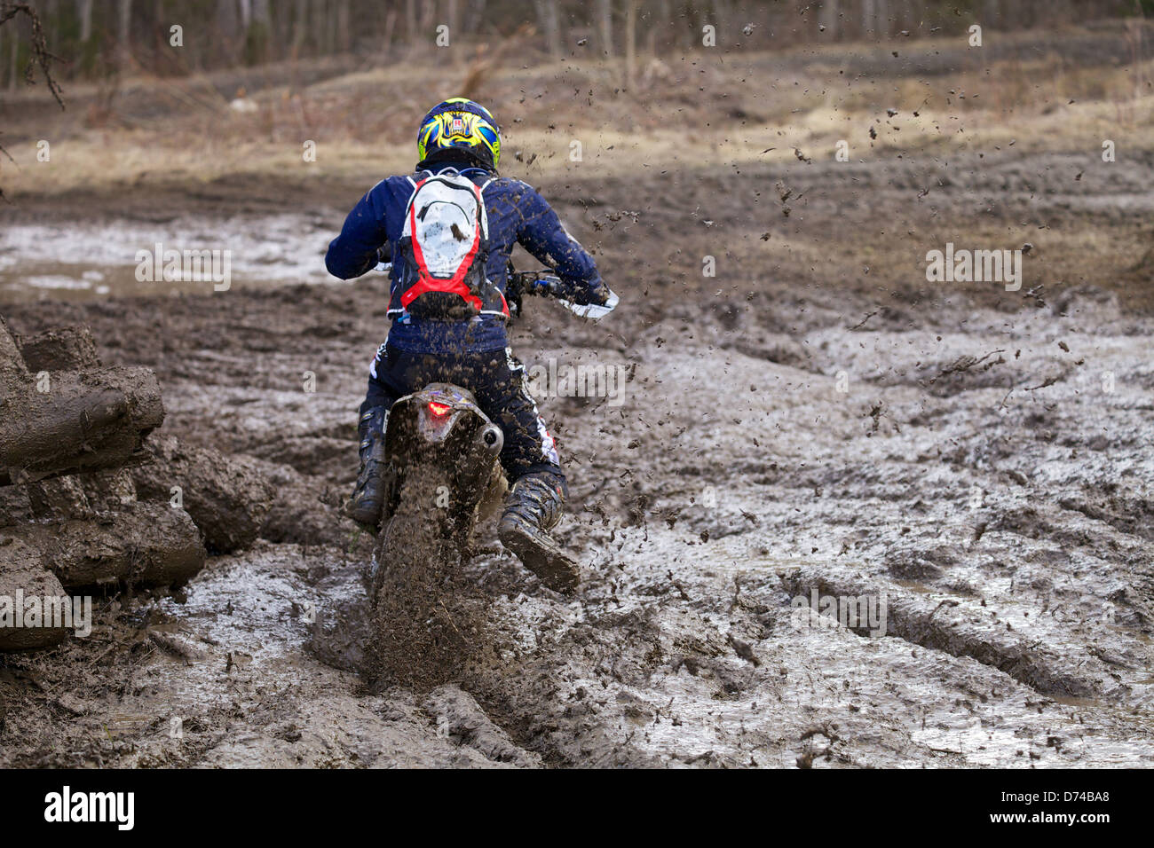 Motocross race on wet and muddy terrain in Parola, Finland Stock Photo -  Alamy