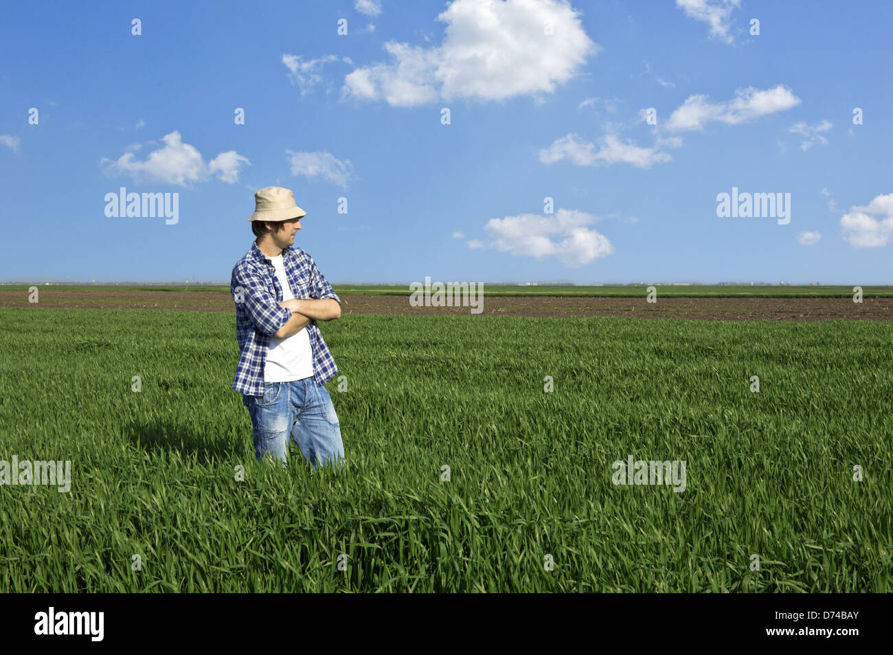 Farmer in barley field hi-res stock photography and images - Alamy