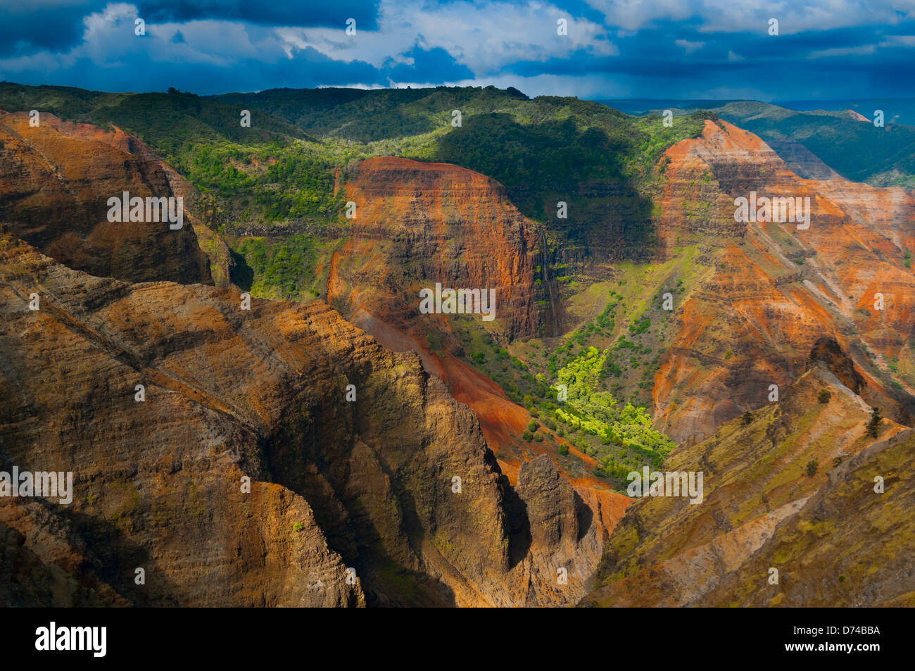 High angle view of Waimea Canyon, Waimea Canyon State Park, Kauai