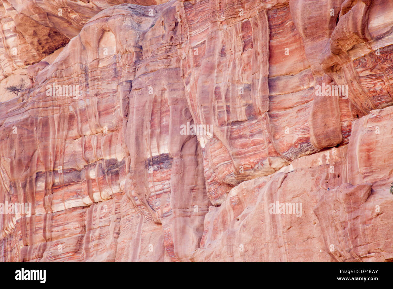 Abstract natural red stone, from Petra, Jordan, for background or where texture is needed Stock Photo