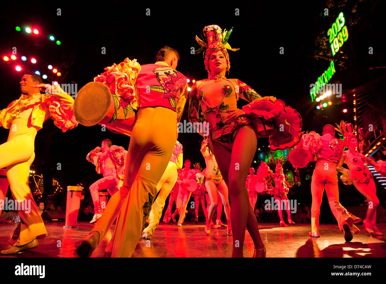 colorful dancers of the famous Tropicana Nightclub in Havana, Cuba, Caribbean Stock Photo