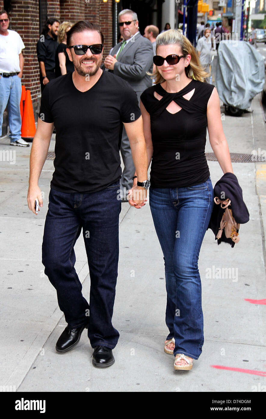 Ricky Gervais, Jane Fallon 'The Late Show with David Letterman' at the