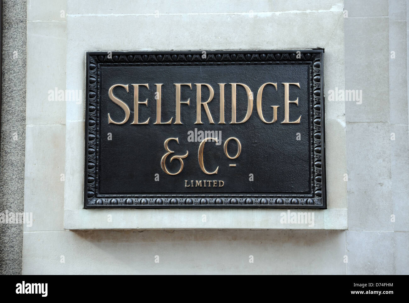 Selfridges department store sign hires stock photography and images