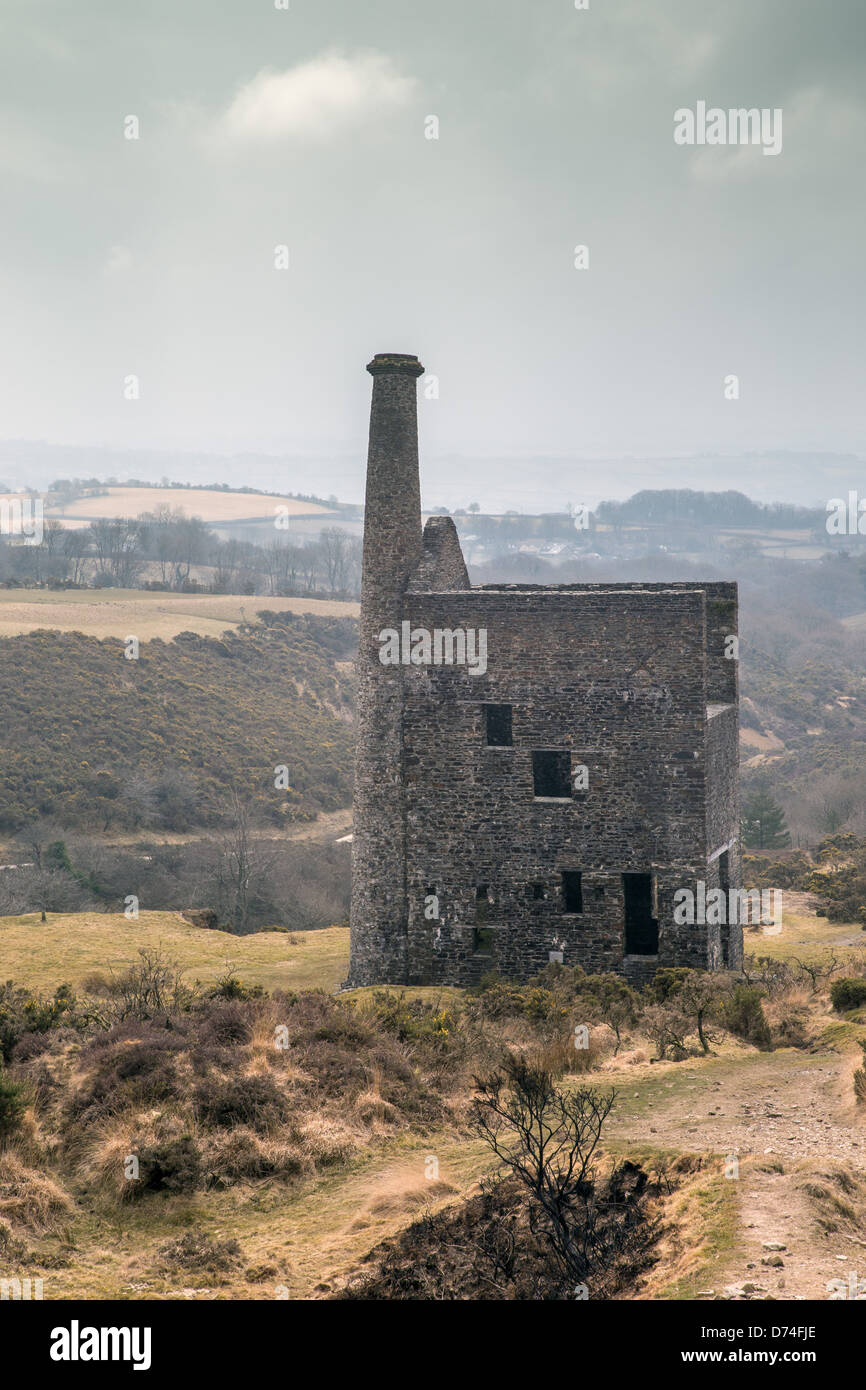 Remains of Wheal Betsy, silver and lead mine near Horrabridge, Dartmoor Devon which operated between 1806-1877 Stock Photo