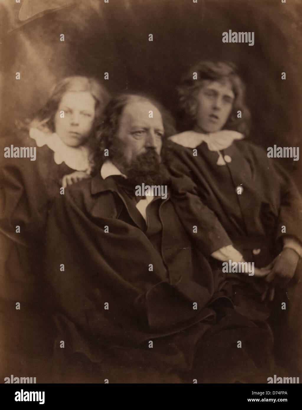 Alfred Tennyson and His Sons Hallam andLionel Stock Photo