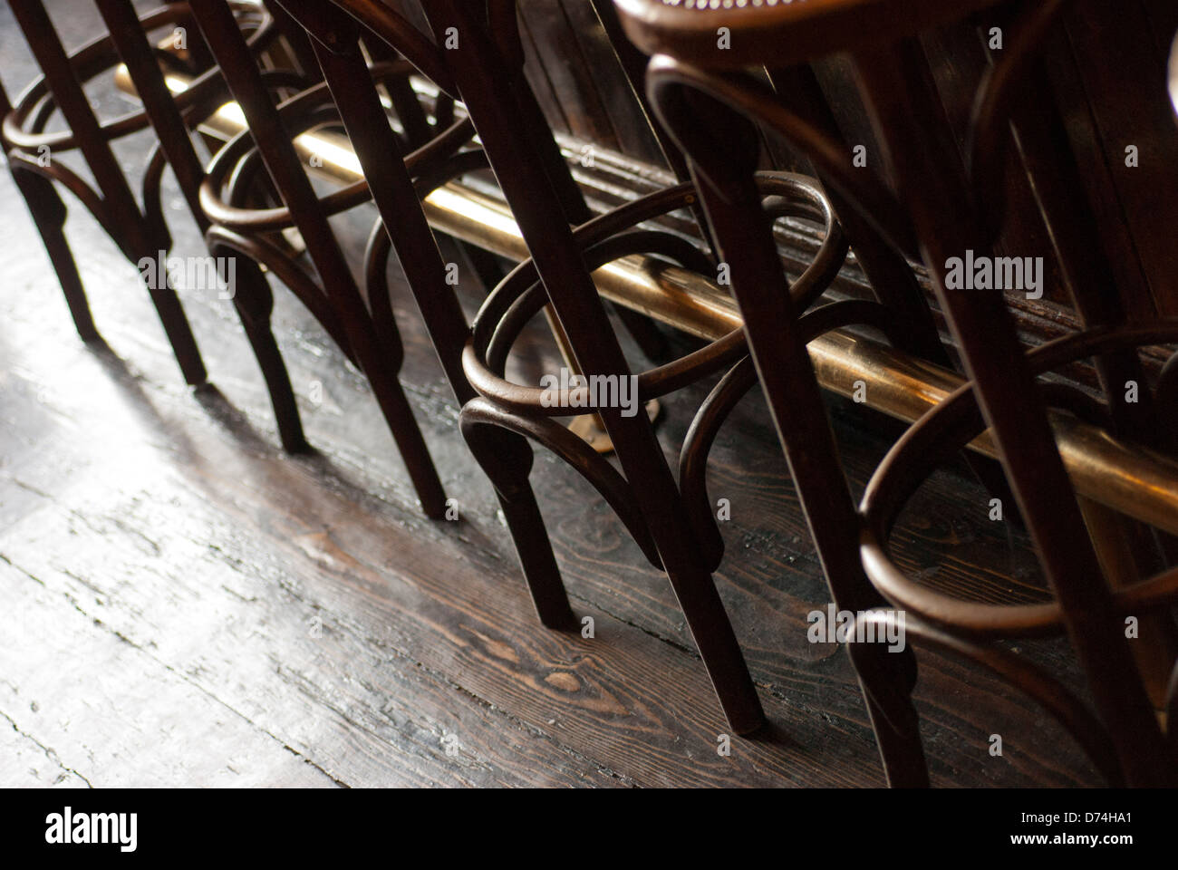 Bar Stools in an English or irish Pub Stock Photo Alamy