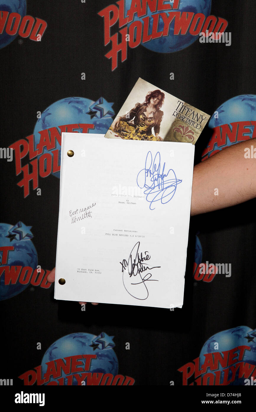 Signed script for mega python vs gatoroid tiffany aka tiffany