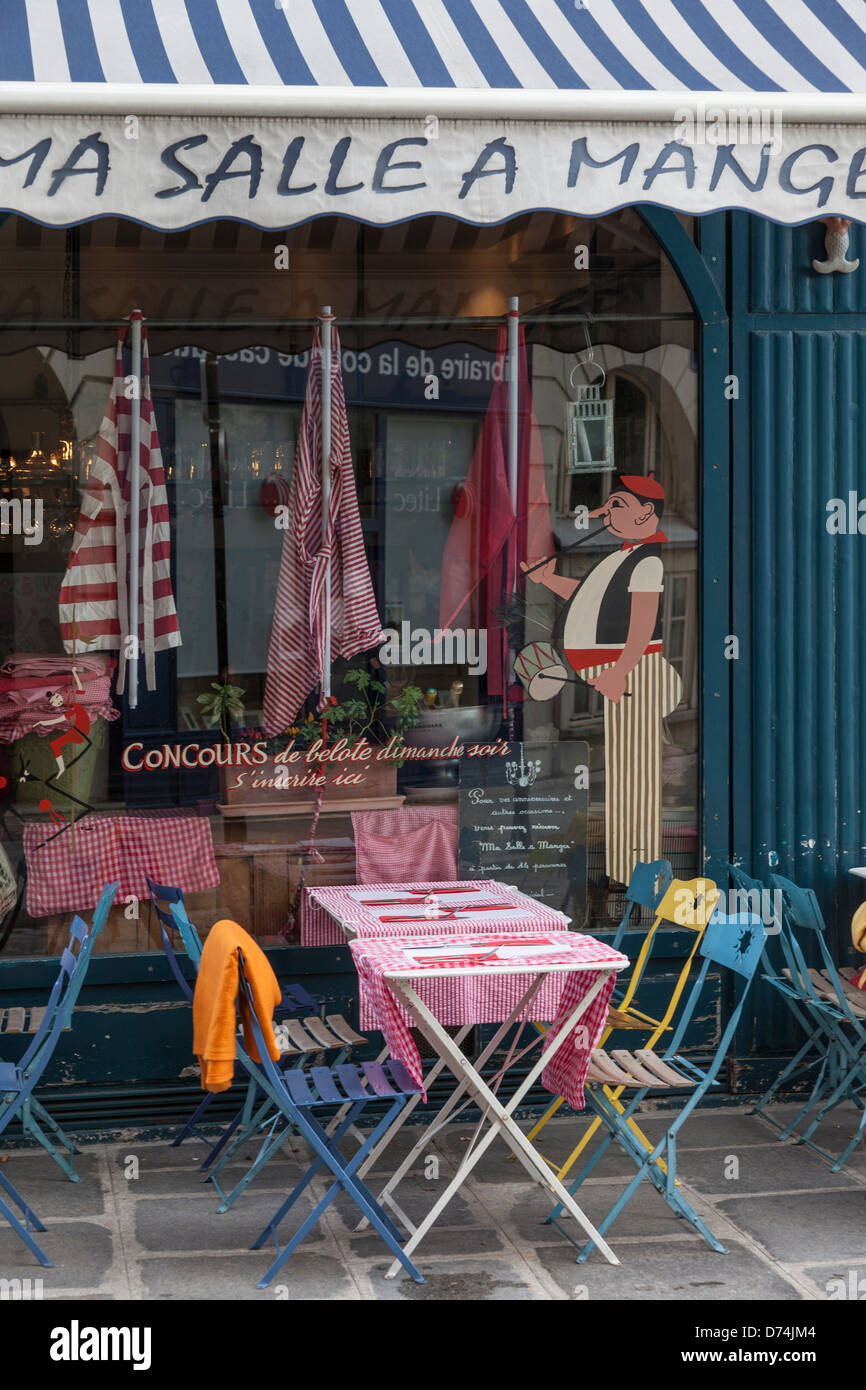 Paris, restaurant, place dauphine, France Stock Photo