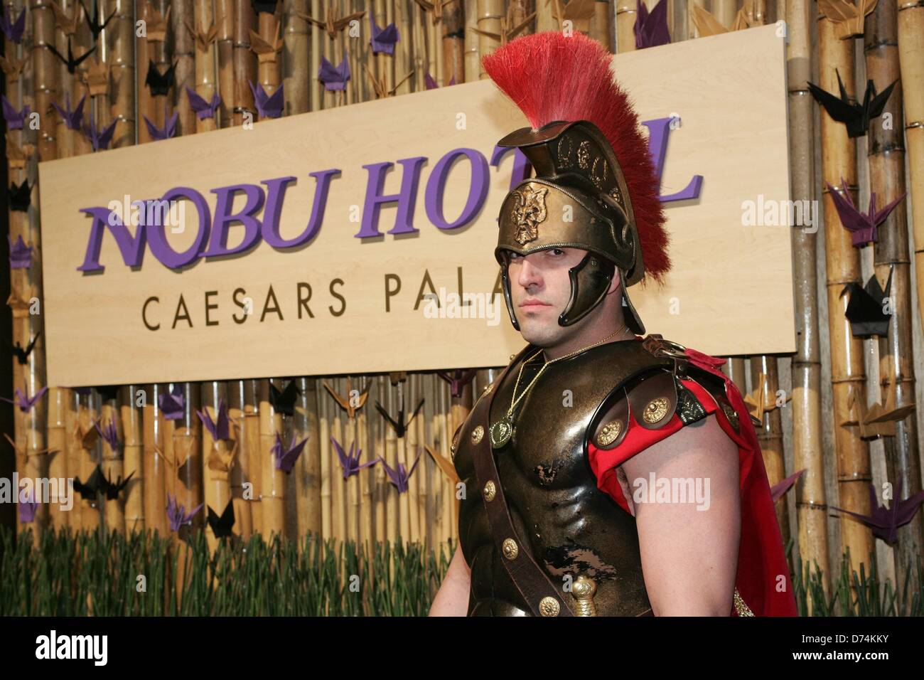 Las Vegas, USA. 28th April 2013. Roman Gladiator at Nobu Hotel Restaurant and Lounge Grand Opening, Garden of the Gods Pool Oasis, Nobul Hotel Caesars Palace, Las Vegas, NV April 28, 2013. Photo By: James Atoa/Everett Collection/Alamy Live News Stock Photo