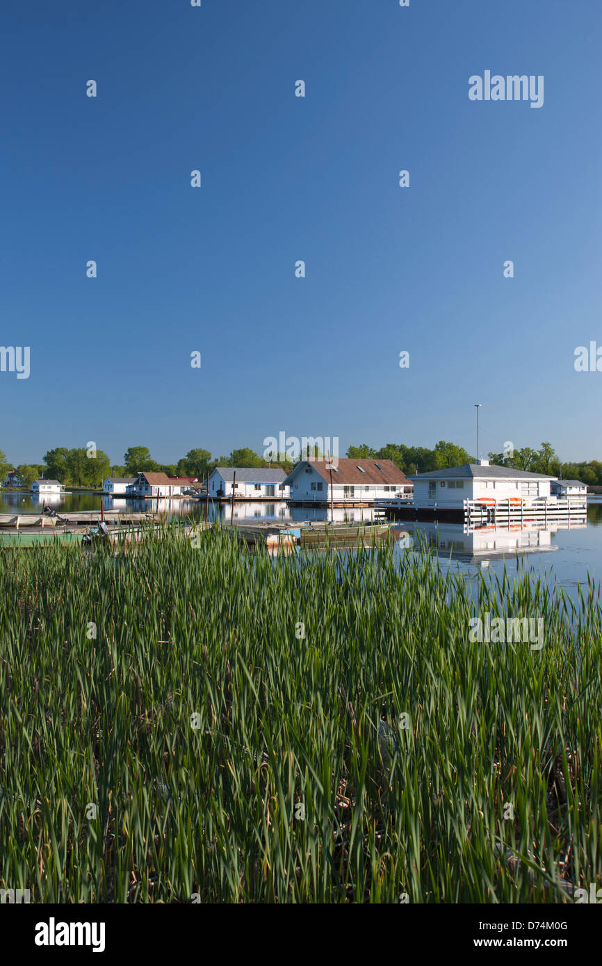 FLOATING HOUSES HORSESHOE POND PRESQUE ISLE STATE PARK ERIE PENNSYLVANIA USA Stock Photo Alamy