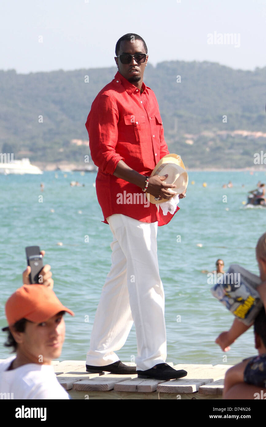 Sean Combs aka P.Diddy at Club 55 on Pamplona Beach St. Tropez, France ...