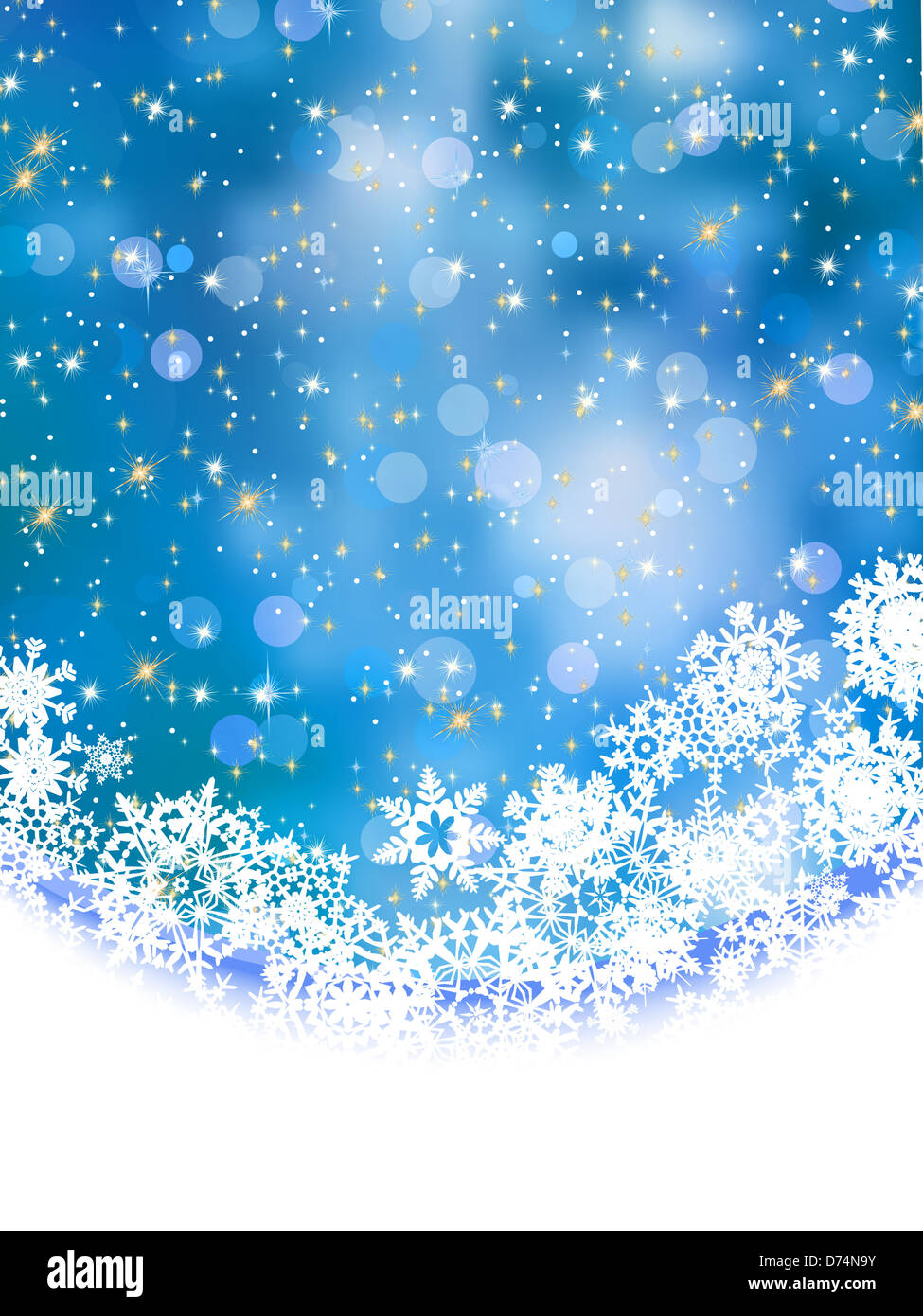 Abstract blue winter background with snowflakes Stock Photo - Alamy