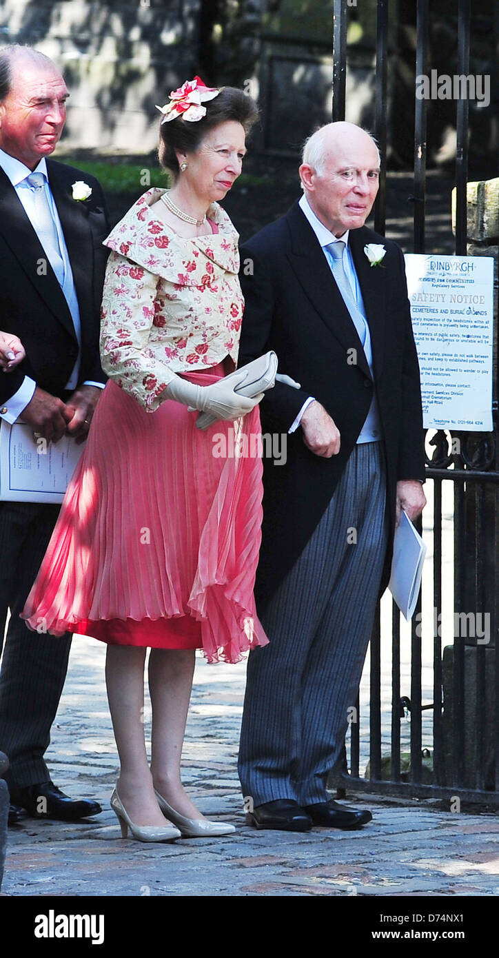 Princess Anne The wedding of Zara Phillips and Mike Tindall at Canongate  Kirk Edinburgh, Scotland - 30.07.11 Stock Photo - Alamy