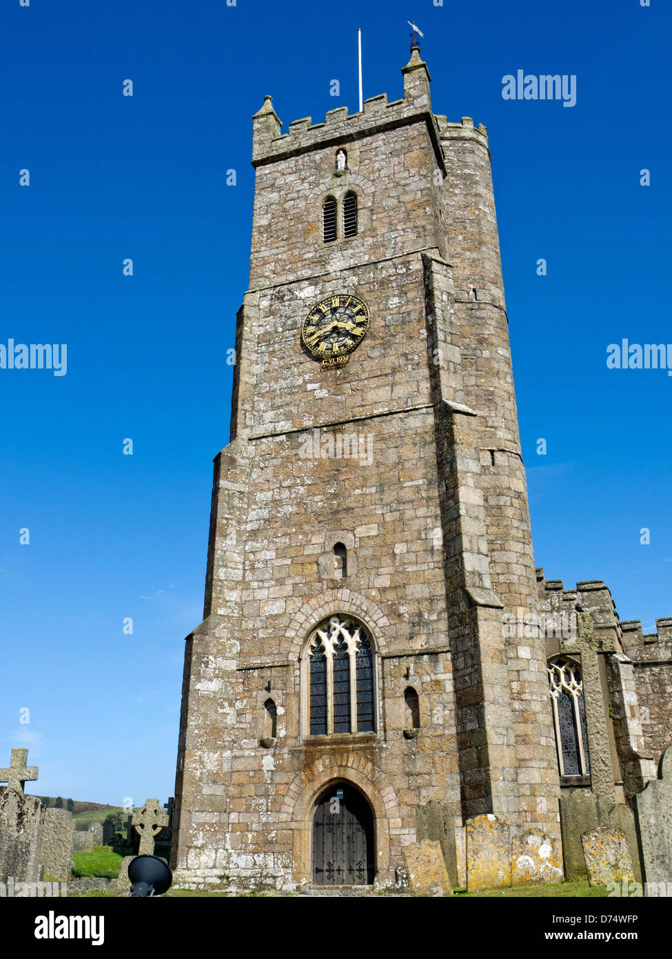 The Church at Moretonhampstead, Devon, England. Stock Photo