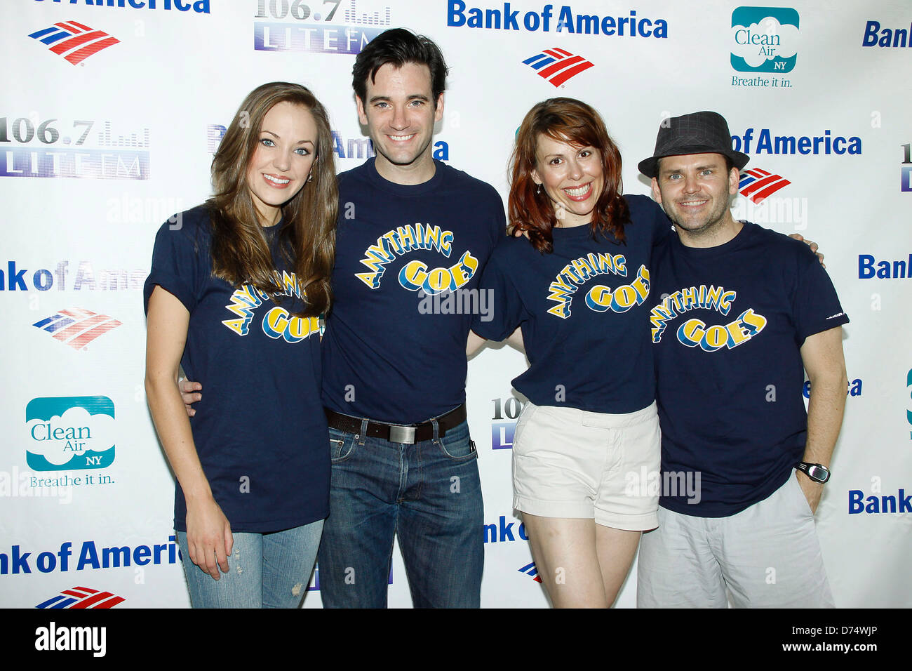 Laura Osnes, Colin O'Donnell, Tari Kelly and Robert Creighton attend Broadway in Bryant Park presented by 106.7 Lite FM - Stock Photo
