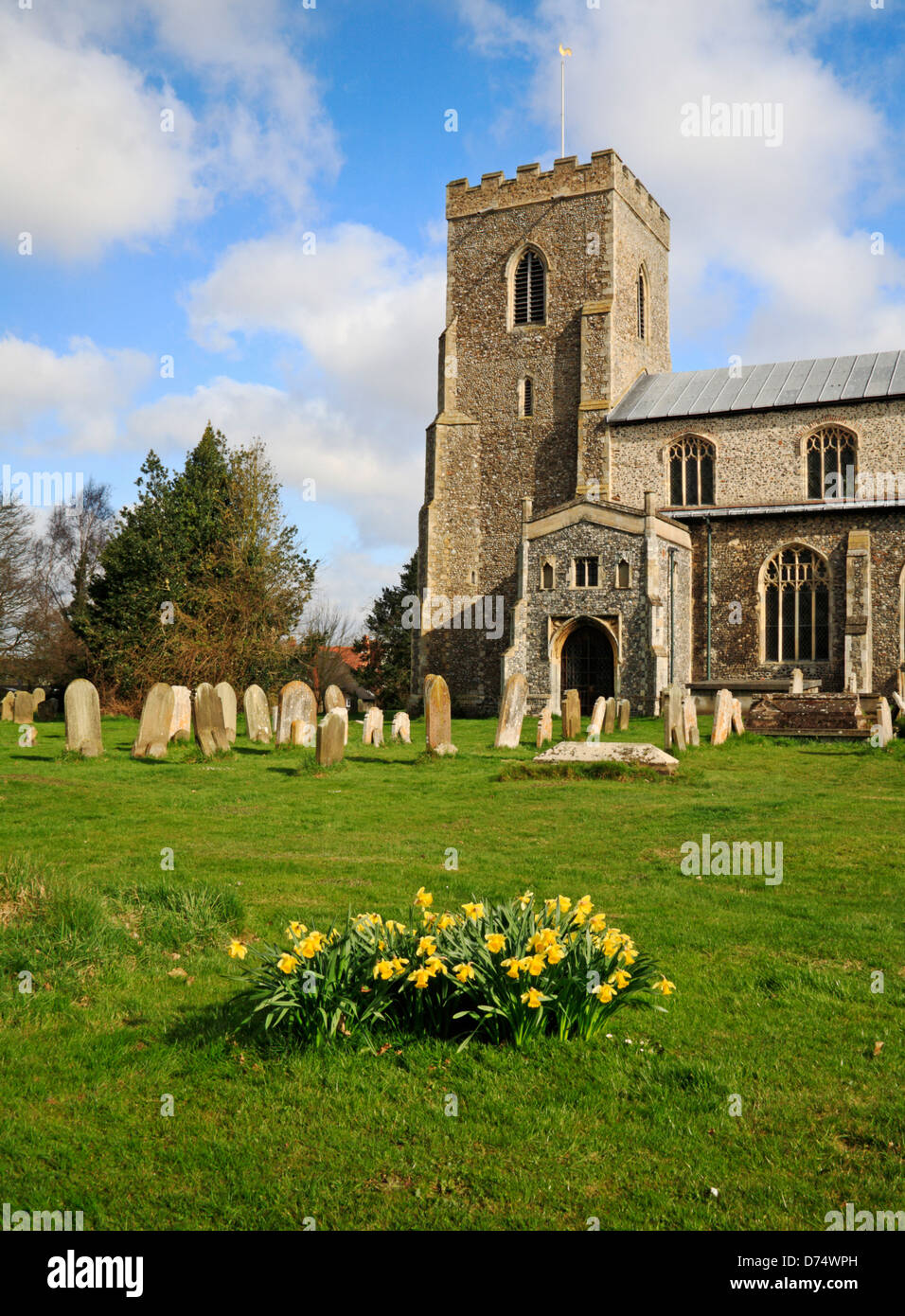 A view of the tower and south porch of the parish church of St ...