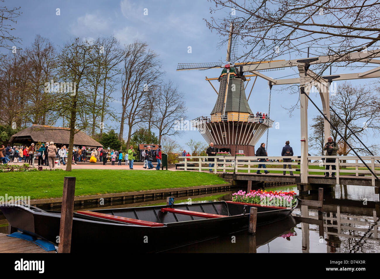 Windmill, Keukenhof, Lisse, South Holland, Netherlands Stock Photo Alamy