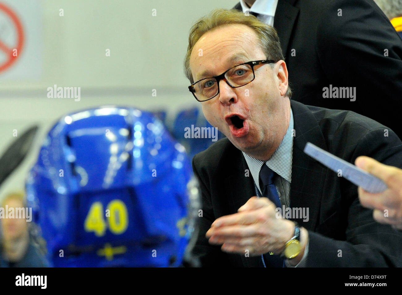 Swedish coach Par Marts during the Euro Hockey Tour ice hockey match Stock  Photo - Alamy