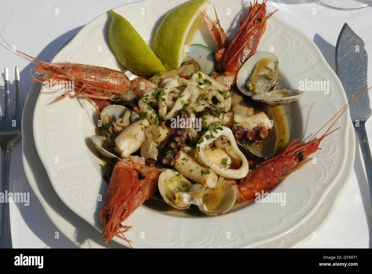 Seafood Gourmet served in a restaurant in Malta Stock Photo Alamy