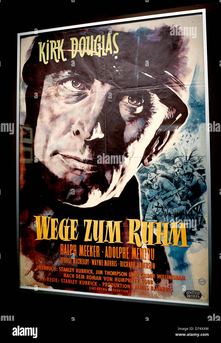 Path of Glory' poster Stanley Kubrick exhibition featuring movie props